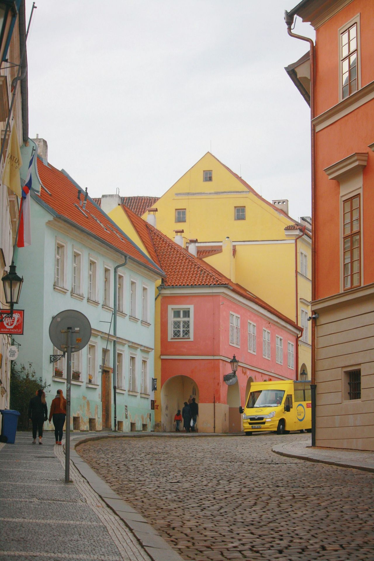 red and yellow painted house